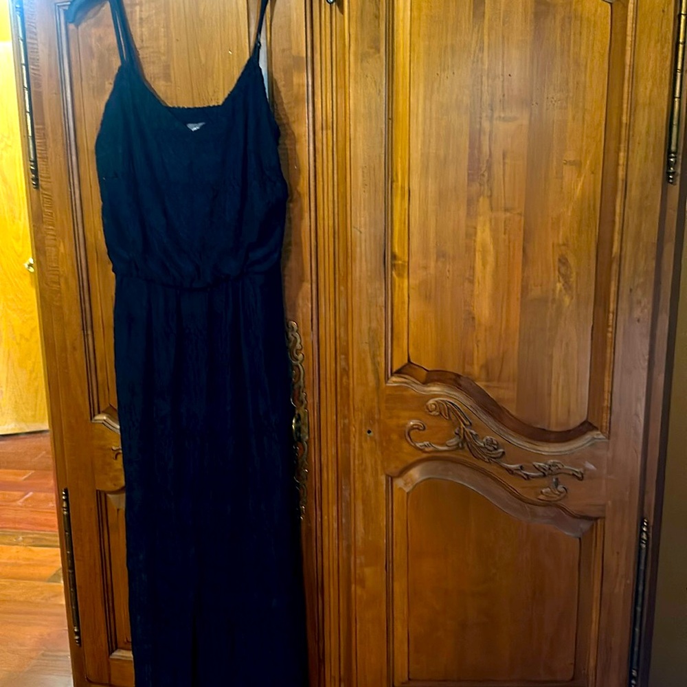 Navy maxi lace dress vince camito